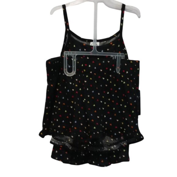 Art Class Girls' 2pc Black Rainbow Hearts Print Pajamas Set Size XL (14) - Picture 2 of 9